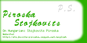 piroska stojkovits business card